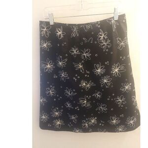 Black Dragonfly Print Skirt Small A-Line Mini Knee Length Unbranded